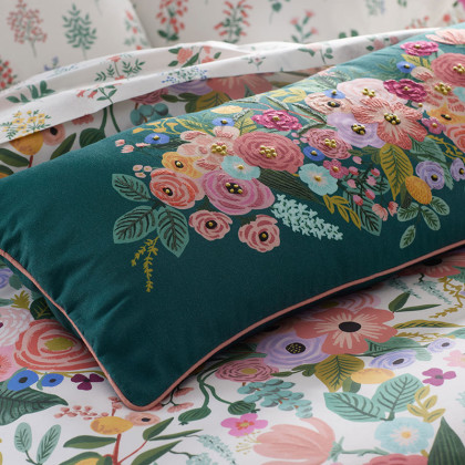 Garden Party Decorative Lumbar Pillow Cover - Green Multi