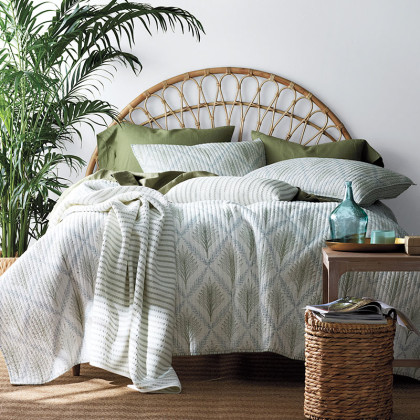 Summer Palm Reversible Coverlet - Multi, Twin