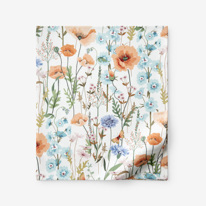 Summer Floral Premium Smooth Wrinkle-Free Sateen Flat Bed Sheet