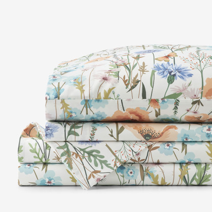 Summer Floral Premium Smooth Wrinkle-Free Sateen Bed Sheet Set