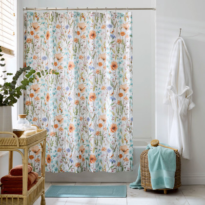 Summer Floral Premium Smooth Wrinkle-Free Sateen Shower Curtain