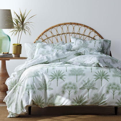 Tulum Forest Classic Cool Percale Duvet Cover - Moss Green, Full