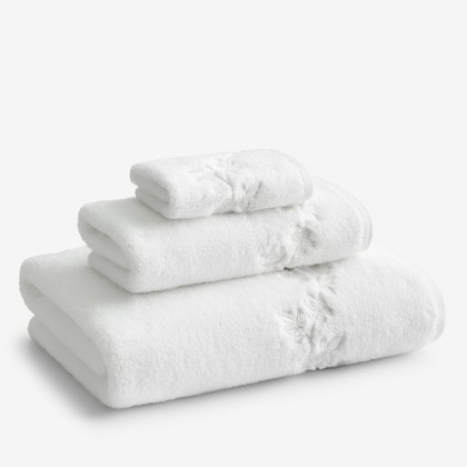 Brighton Embroidered Cotton Bath Towel - White