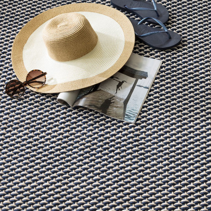 Two-Tone Handwoven Rope Doormat - Navy/Ivory, 2' x 3'