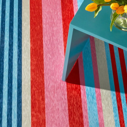 Beach Stripe Washable Rug - Red/Blue Multi, 2' x 3'