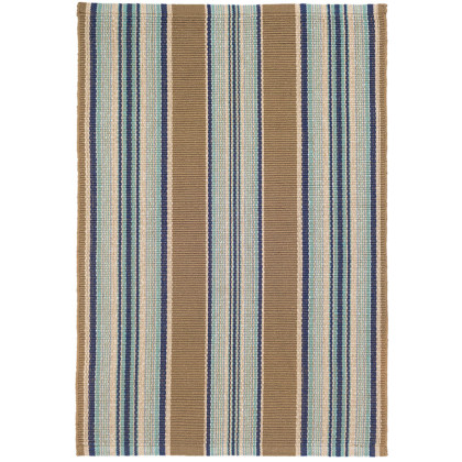 Blue Heron Stripe Handwoven Cotton Rug