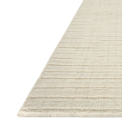 Linear Textured Handwoven Wool Rug - Ivory, 2' 6" x 7' 6" Runner