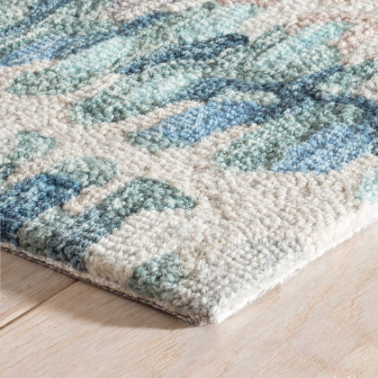 Paint Chip Hand Hooked Wool Rug - Blue, 2' x 3'