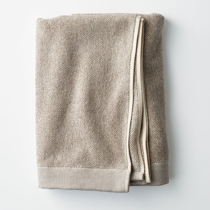 Cotton and Linen Mélange Hand Towel - Natural