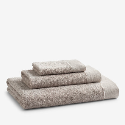 Cotton and Linen Mélange Hand Towel - Natural