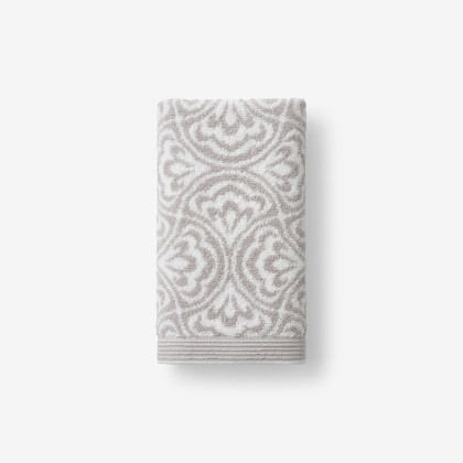 Ginkgo and Wildflower Jacquard Hand Towel - Ginko Silver