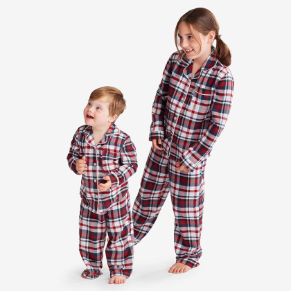 Matching Holiday Print Flannel Pajamas Set