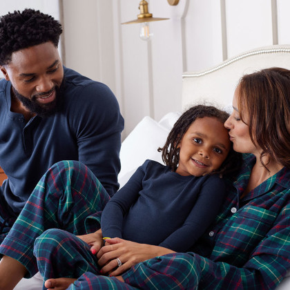 Family Flannel Kids Henley Pajama Set - Holiday Plaid, 8