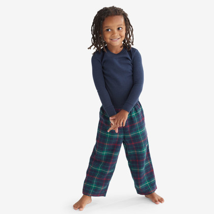 Brown Plaid organic-cotton flannel pyjamas