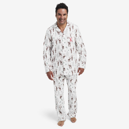 Family Flannel Men's Classic Pajama Set - Winter Deers, L