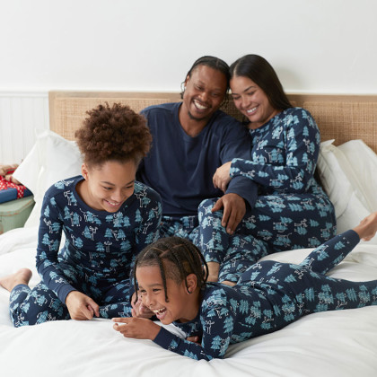 Family Printed Peruvian Cotton Men's Pajama Set - Oh Deer, L