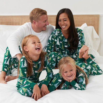 Family Printed Peruvian Cotton Women's Pajama Set - Flurry Sheep, L