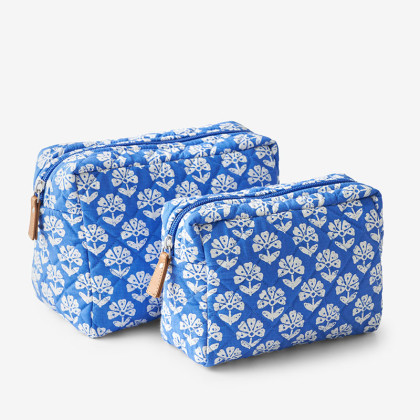 Quilted Cosmetics Bag, Set of 2