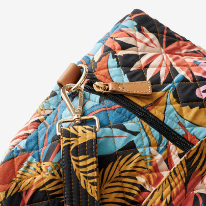 Quilted Duffel Bag - Flamingo Palm