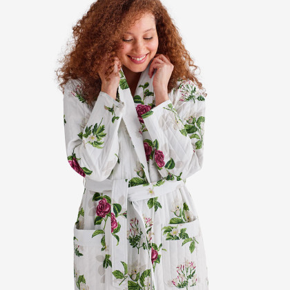The Company Store Air Layer Women's Small Gray Cotton Robe 67046-S