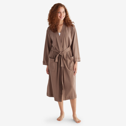 Pima Cotton Kimono Robe - Cocoa, XXL