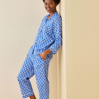 Printed Voile Women's Pajama Set - Geo, XXL
