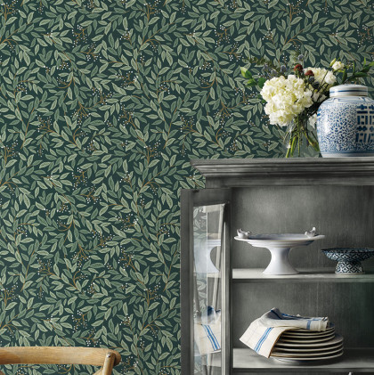 Willowberry Removable Wallpaper - Emerald, Swatch