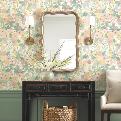 Garden Party Removable Wallpaper - Pastel Multi, Swatch