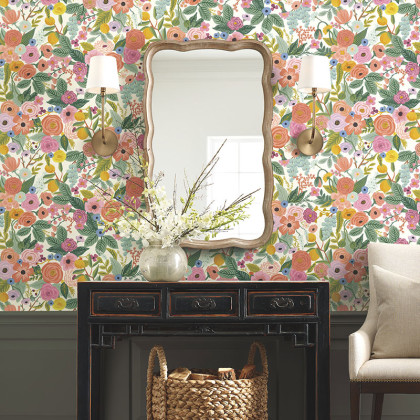 Garden Party Removable Wallpaper - Rose Multi, Swatch