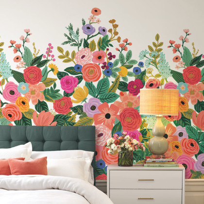 Garden Party Traditional Wall Mural - Rose Multi