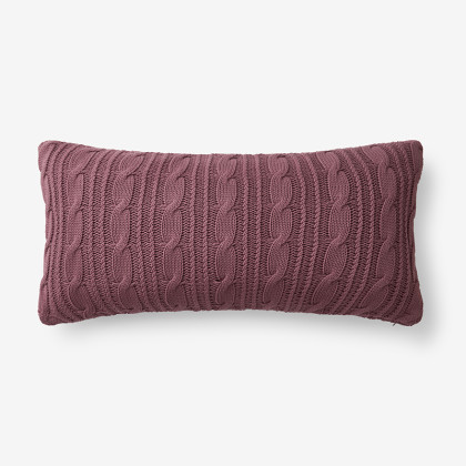Chunky Cable Knit Decorative Pillow Cover - Rose