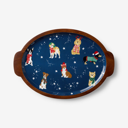 Holiday Wood Oval Platter