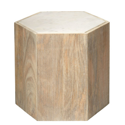 Mango Wood Hex Side Table