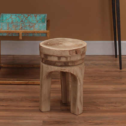 Paulownia Wood Accent Table - Brown