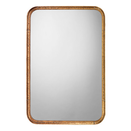 Rounded Edge Gold Leaf Mirror