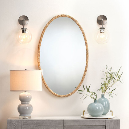 Corngrass Braided Oval Mirror - Natural