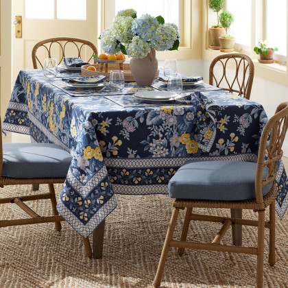 Garden Floral Cotton Tablecloth - Palmeros Floral, 70 in. x 90 in.