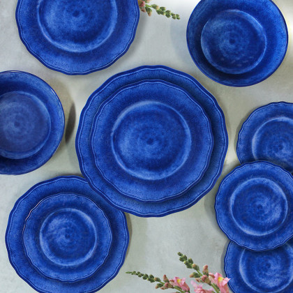 Campania Melamine Oval Serving Platter - Blue