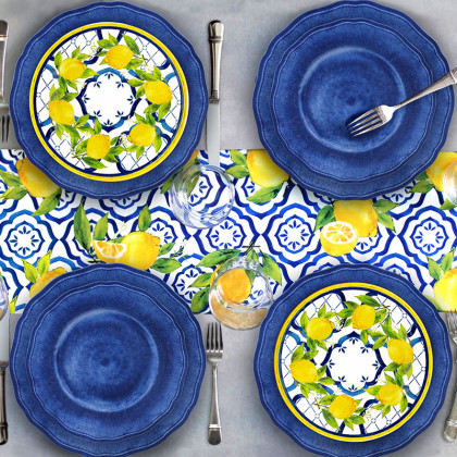 Campania Melamine Appetizer Plates, Set of 4 - Blue