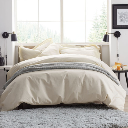 Premium Cool Supima® Cotton Percale Bed Sheet Set - White, Full