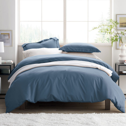 Premium Smooth Supima® Cotton Wrinkle-Free Sateen Flat Bed Sheet - Thyme, Full