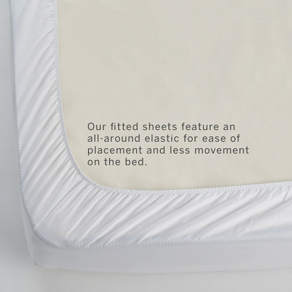 Premium Smooth Egyptian Cotton Sateen Fitted Bed Sheet - White, Cal King
