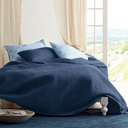 Voile Quilt - Navy, King