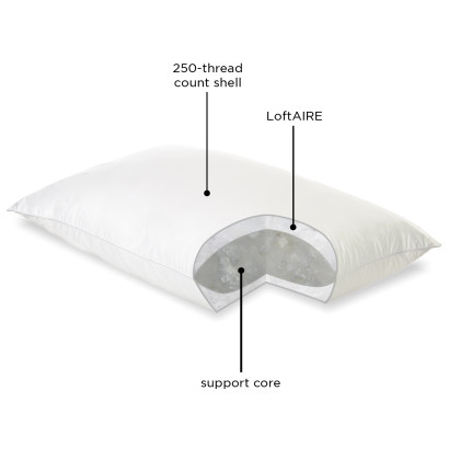LoftAIRE™ Down Alternative Dual Chamber Pillow - White, Standard