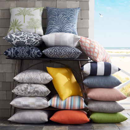 Indoor/Outdoor Toss Pillows - Navy, 20 in. Lumbar