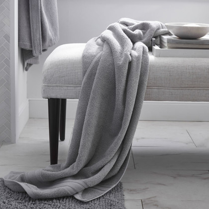 Turkish Cotton 6 Piece Bath Towel Set - Silver