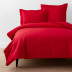 Classic Cool Organic Cotton Percale Duvet Cover - Apple Red, Full