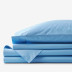 Classic Cool Organic Cotton Percale Bed Sheet Set - Ocean Blue, Twin