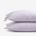 Gingham Classic Cool Organic Cotton Percale PIllowcase Set - Lilac, Standard