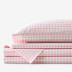 Gingham Classic Cool Organic Cotton Percale Bed Sheet Set - Petal Pink, Twin